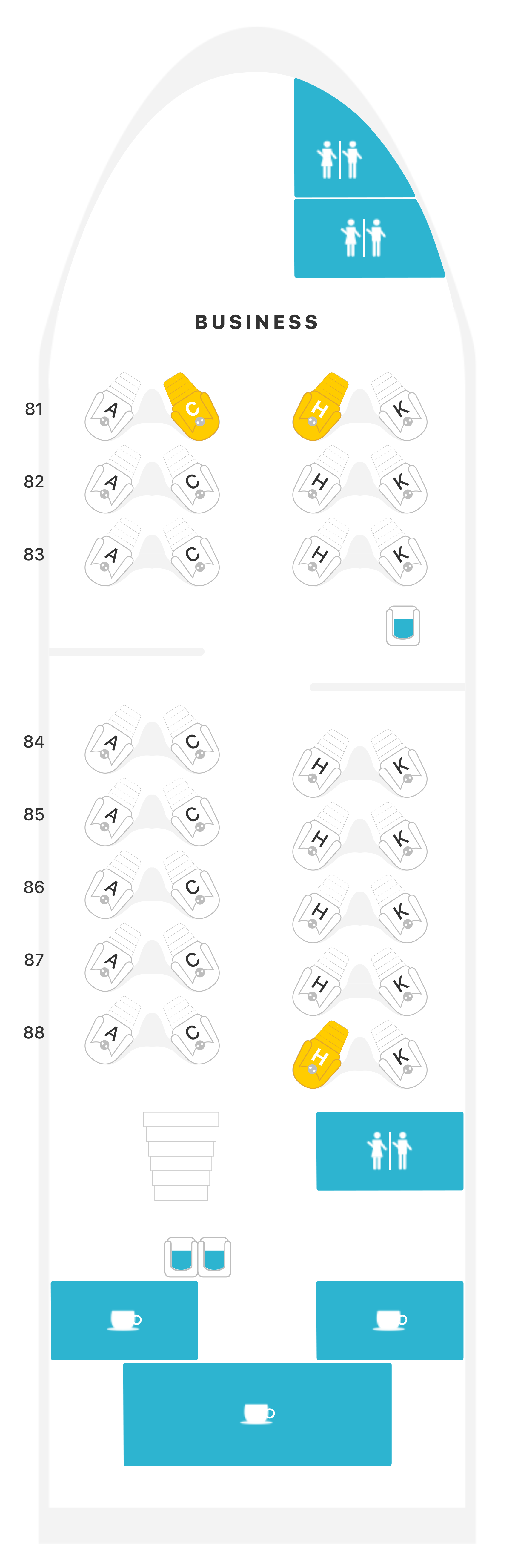 Plan du B787 - Pont supérieur